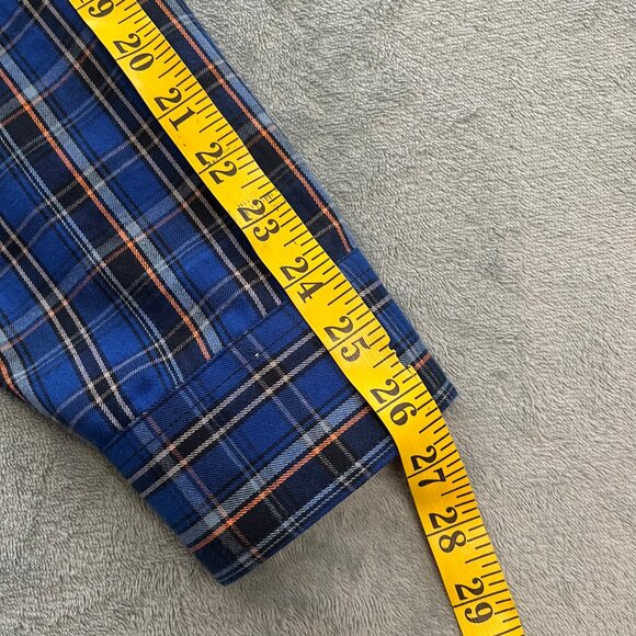 Prana Dolberg Flannel Shirt Mens L Blue Plaid Slim Fit Long Sleeve Button Up - Picture 15 of 15